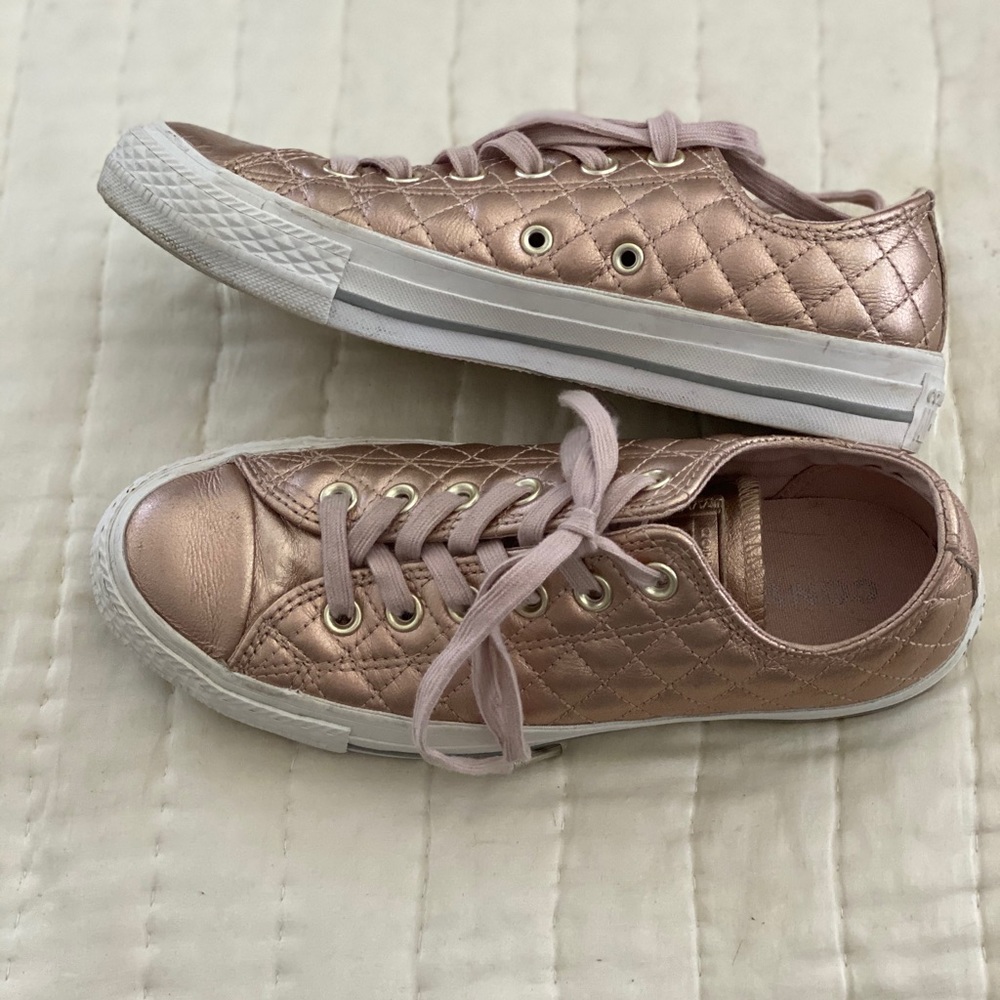 metallic rose gold converse